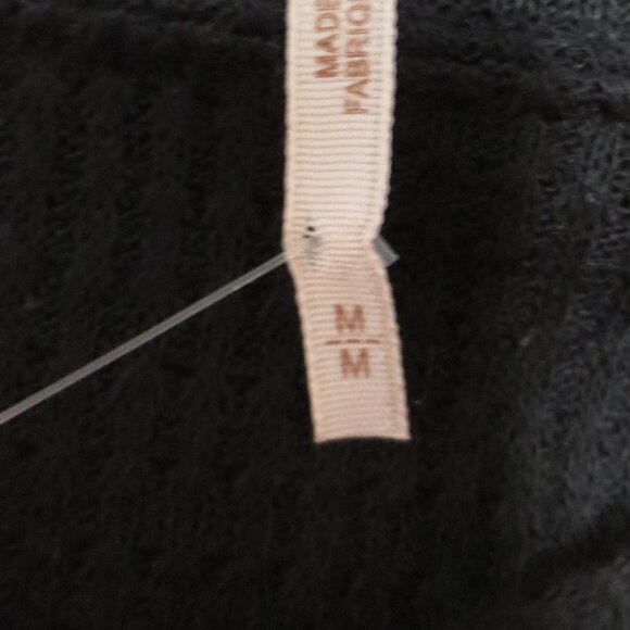 NWT FREE PEOPLE womens SHIRT boho BLACK blouse TOP ribbed CROPPED size M - Picture 10 of 16